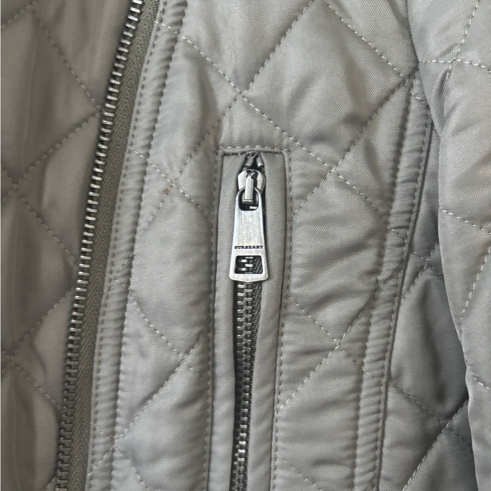 Nwot Burberry gray moto biker  Quilted Jacket Medium women - Picture 10 of 11